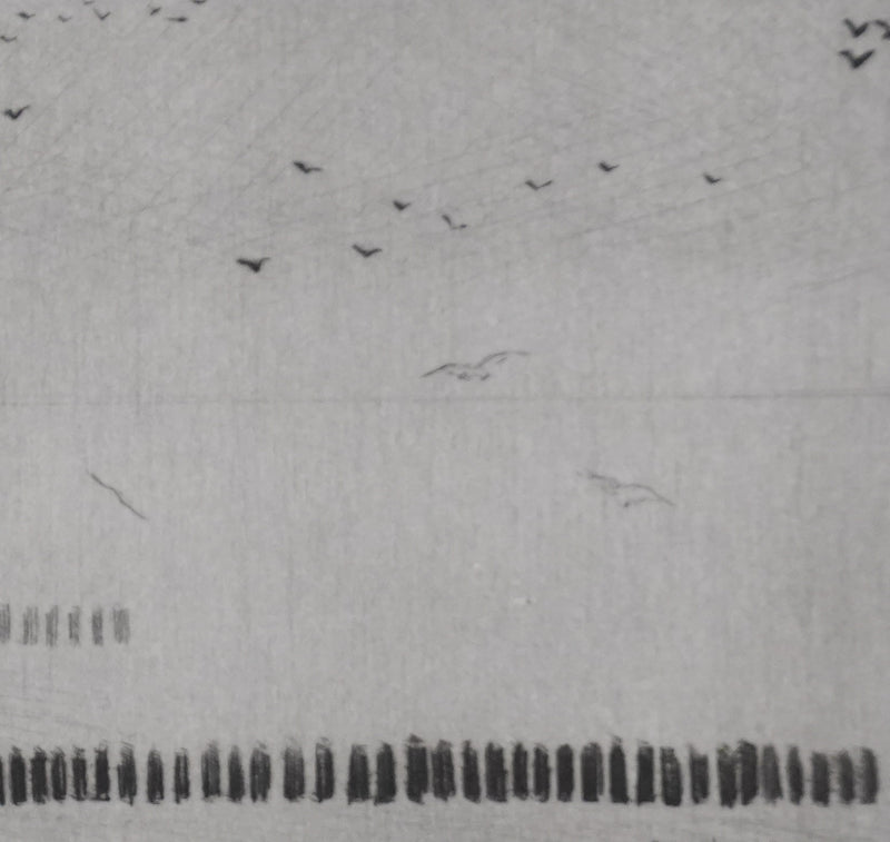 Camille COMBE : Marée basse à Schfutsiel, Gravure originale signée