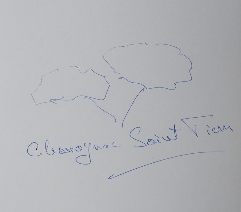 Jacqueline DE SAINT-PIERRE : Les deux arbres, Autographe et dessin original signé