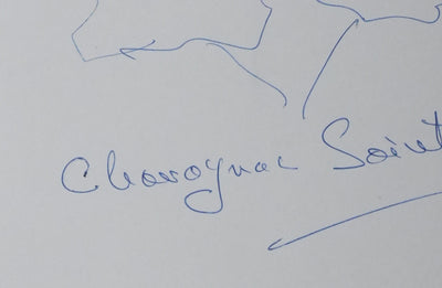 Jacqueline DE SAINT-PIERRE : Les deux arbres, Autographe et dessin original signé
