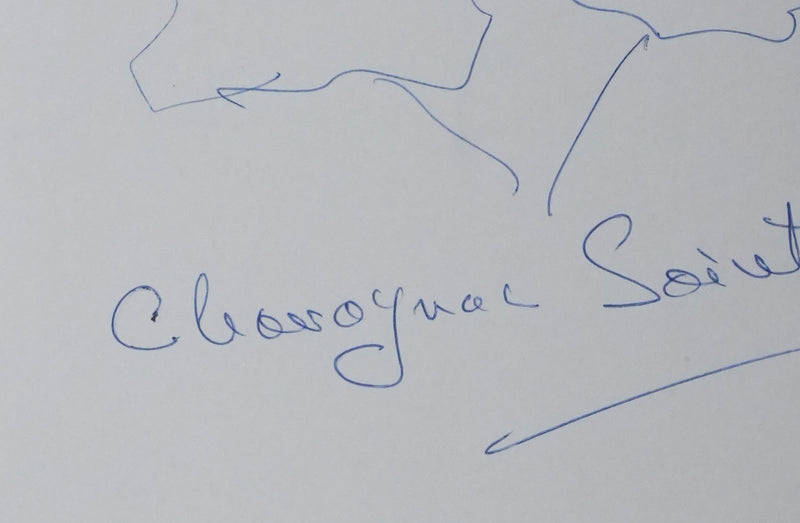 Jacqueline DE SAINT-PIERRE : Les deux arbres, Autographe et dessin original signé