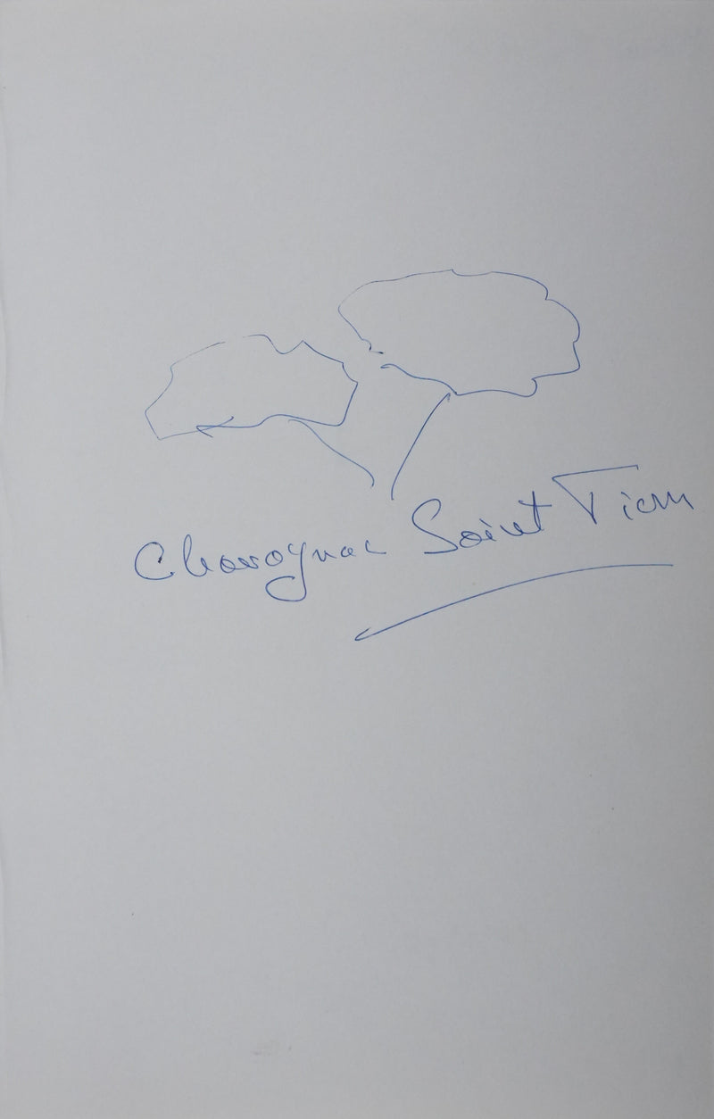 Jacqueline DE SAINT-PIERRE : Les deux arbres, Autographe et dessin original signé