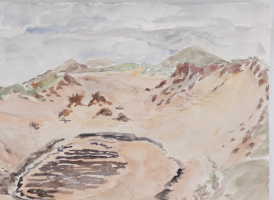 Camille COMBE : Traces de cultures anciennes, Aquarelle originale signée