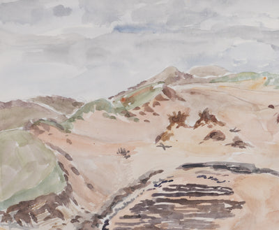 Camille COMBE : Traces de cultures anciennes, Aquarelle originale signée
