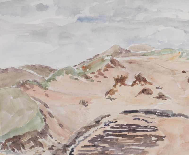 Camille COMBE : Traces de cultures anciennes, Aquarelle originale signée
