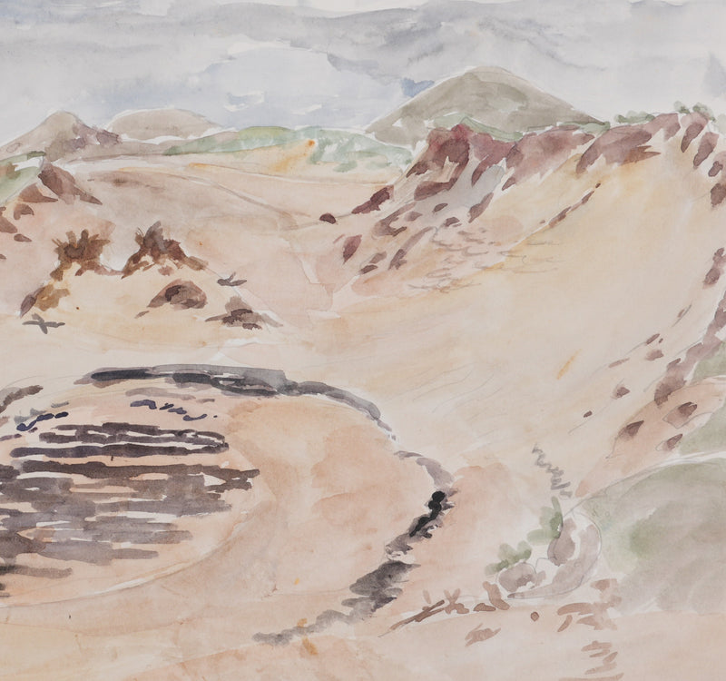 Camille COMBE : Traces de cultures anciennes, Aquarelle originale signée