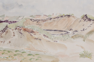 Camille COMBE : Paysage naturel, Aquarelle originale signée