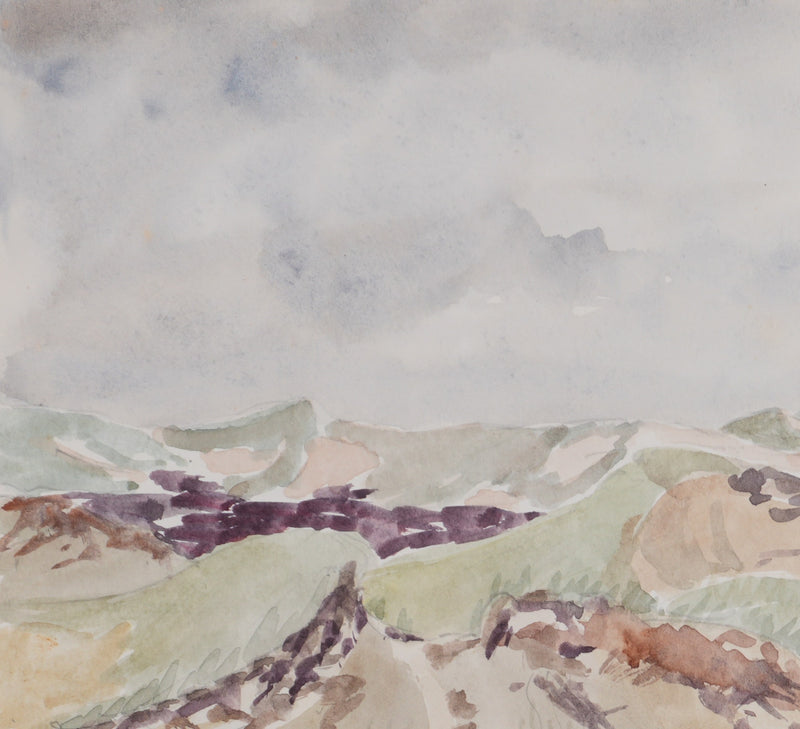 Camille COMBE : Paysage naturel, Aquarelle originale signée