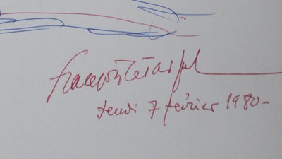François LE TARGAT : L'arbre haut en couleurs, Autographe et dessin original signé