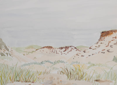 Camille COMBE : Les dunes silencieuses, Aquarelle originale signée