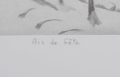Camille COMBE : Air de fête, Gravure originale signée