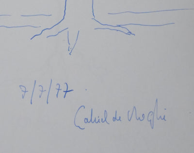 Gabriel DE BROGLIE : L'arbre vivant, Autographe et dessin original signé