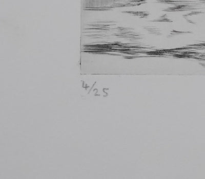 Camille COMBE : Le chant du torrent, Gravure originale signée