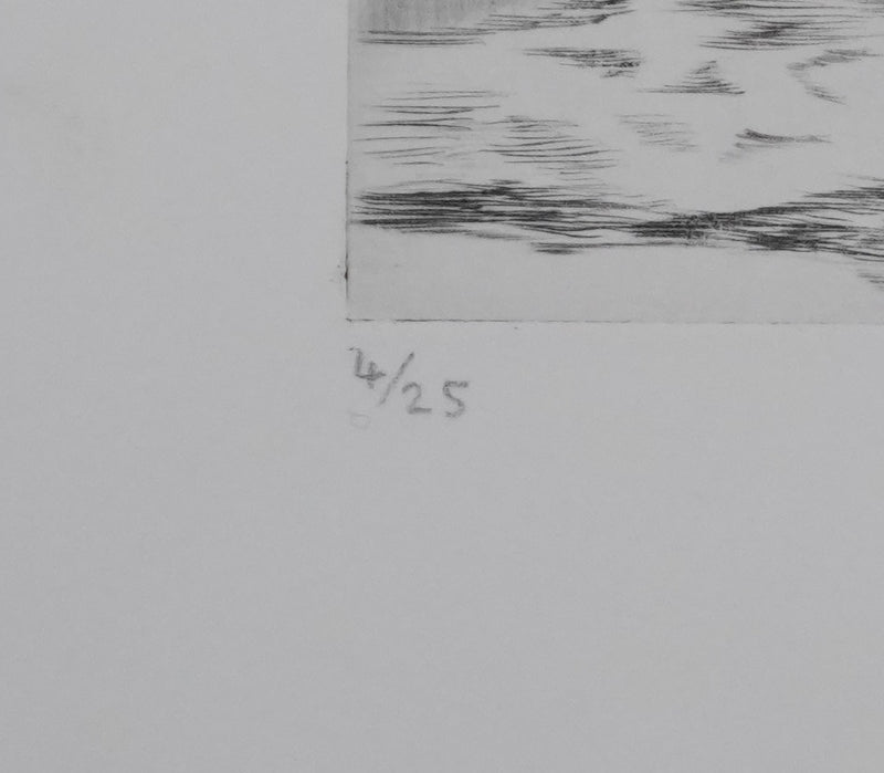 Camille COMBE : Le chant du torrent, Gravure originale signée