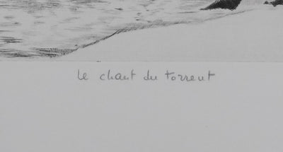 Camille COMBE : Le chant du torrent, Gravure originale signée