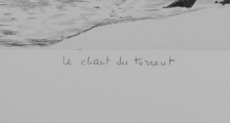 Camille COMBE : Le chant du torrent, Gravure originale signée