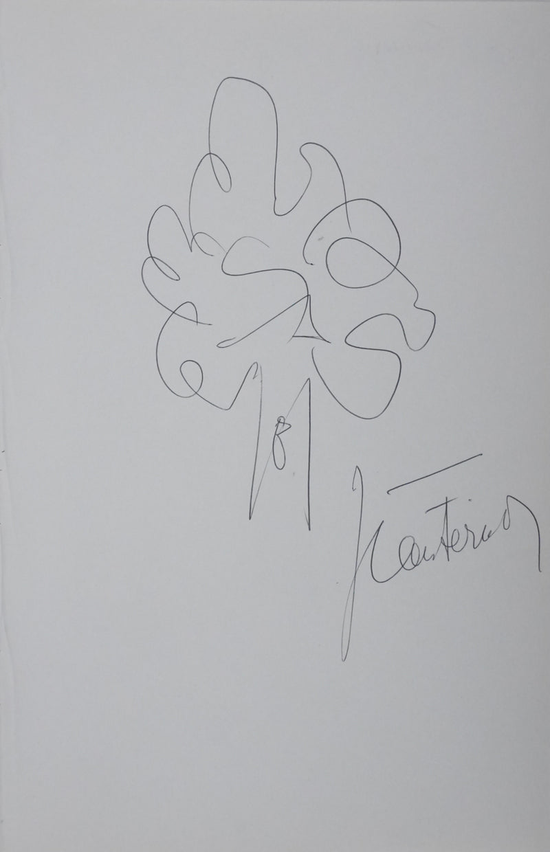 Jean FERNIOT : Le feuillage sauvage, Autographe et dessin original signé