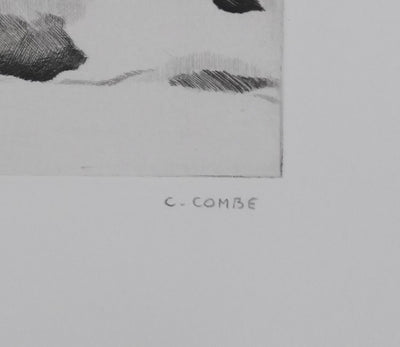 Camille COMBE : Le chant du torrent, Gravure originale signée
