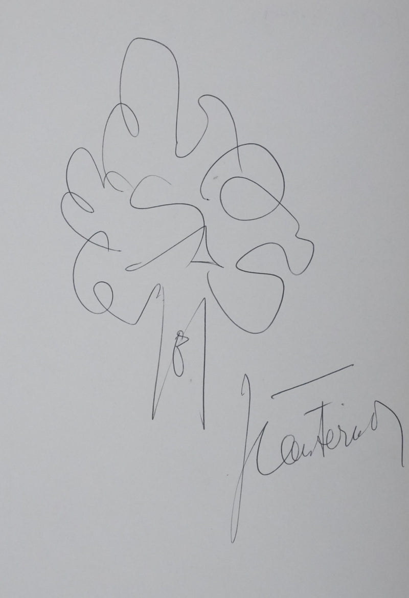 Jean FERNIOT : Le feuillage sauvage, Autographe et dessin original signé