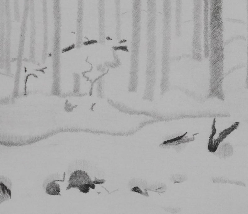 Camille COMBE : Le chant du torrent, Gravure originale signée