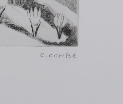 Camille COMBE : La dernière neige du printemps, Gravure originale signée