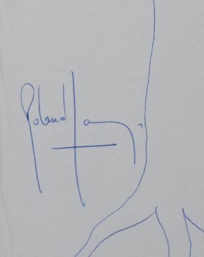 Roland FARRUGIA : La branche à travers le soleil, Autographe et dessin original signé