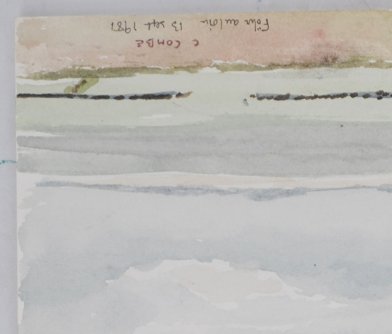 Camille COMBE : Reflets nuageux, Aquarelle originale signée