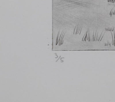 Camille COMBE : Dans la brume d'argent, Gravure originale signée
