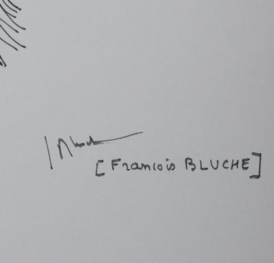 François BLUCHE : La branche de sapin, Autographe et dessin original signé