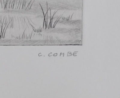 Camille COMBE : Dans la brume d'argent, Gravure originale signée
