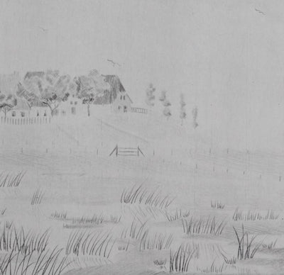 Camille COMBE : Dans la brume d'argent, Gravure originale signée