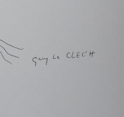 Guy LE CLEC'H : L'arbre vide, Autographe et dessin original signé