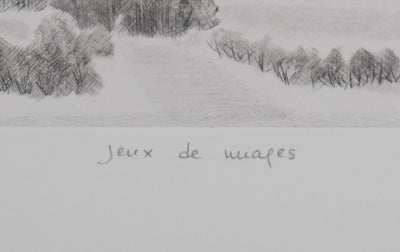 Camille COMBE : Jeux de nuage, Gravure originale signée