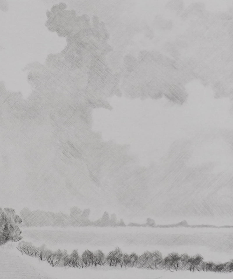 Camille COMBE : Jeux de nuage, Gravure originale signée