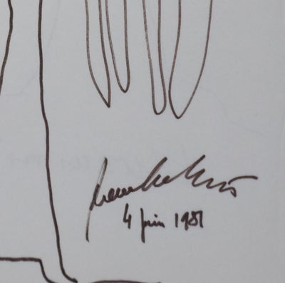 Xavier DE LA FOURNIERE : L'arbre en duo, Autographe et dessin original signé