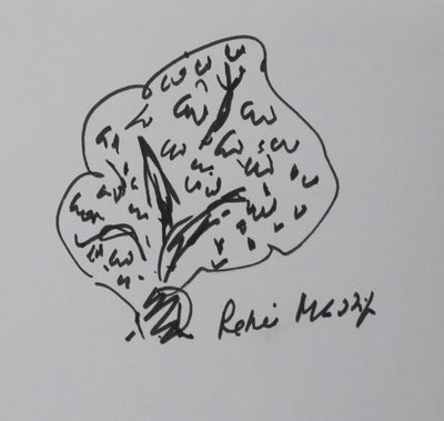 Renée et Roger MASSIP : Les arbres littéraires, Autographe et dessin original signé