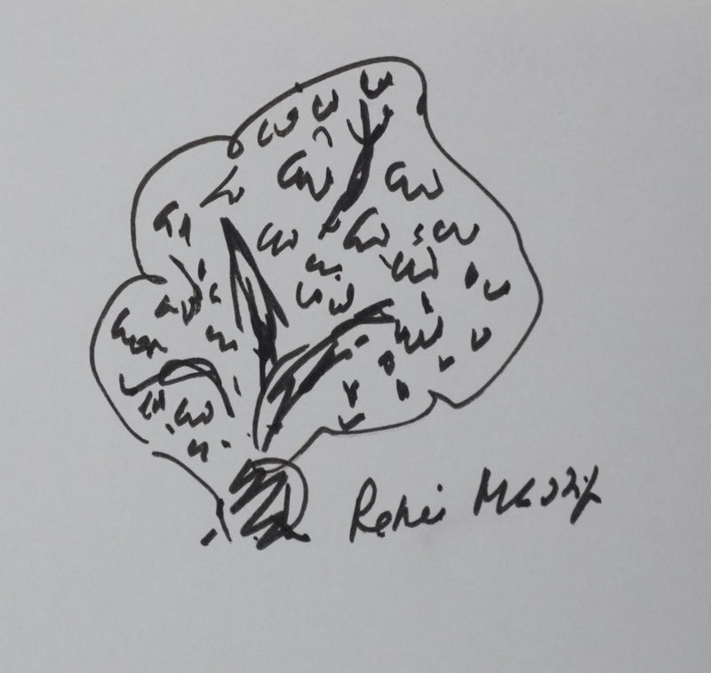 Renée et Roger MASSIP : Les arbres littéraires, Autographe et dessin original signé