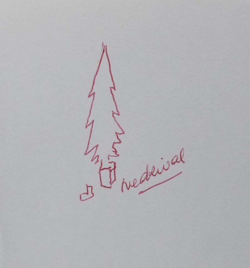 Ned RIVAL : Le sapin rouge, Autographe et dessin original signé