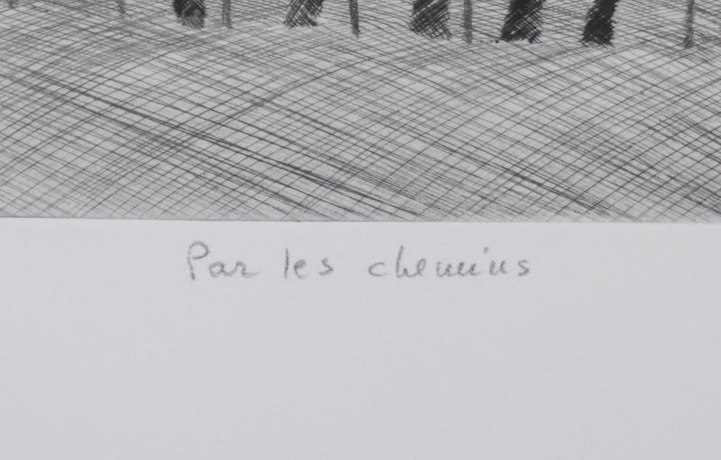 Camille COMBE : Par les chemins, Gravure originale signée