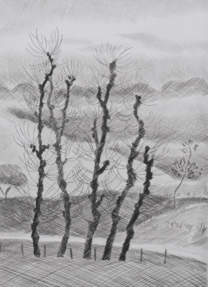 Camille COMBE : Par les chemins, Gravure originale signée