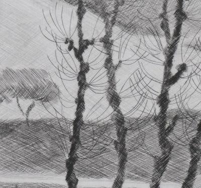 Camille COMBE : Par les chemins, Gravure originale signée