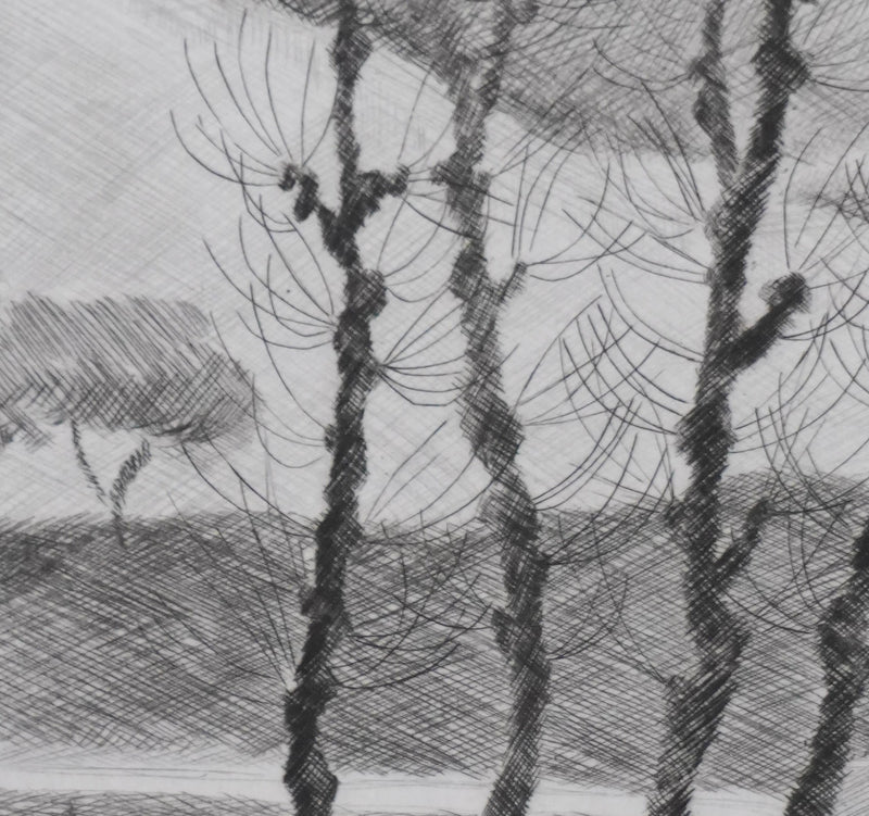 Camille COMBE : Par les chemins, Gravure originale signée