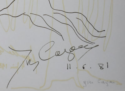 Yves CAZAUX : L'arbre de la justice, Autographe et dessin original signé