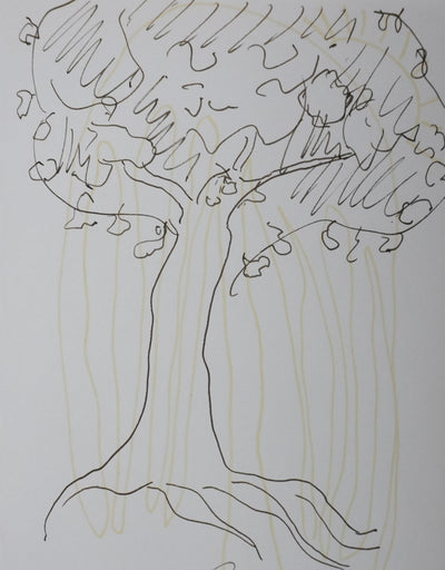 Yves CAZAUX : L'arbre de la justice, Autographe et dessin original signé