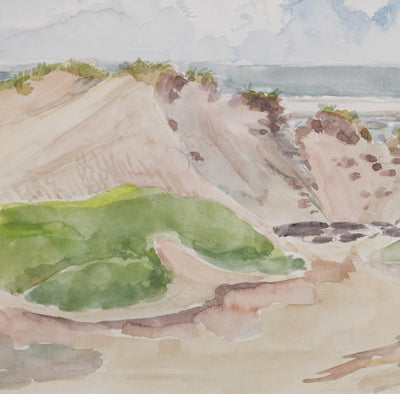 Camille COMBE : Le chemin à travers les dunes, Aquarelle originale (photo de détail 5) - Crédit photo : Galerie Art.Paris