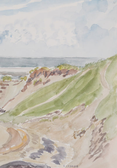 Camille COMBE : Le chemin à travers les dunes, Aquarelle originale (photo de détail 6) - Crédit photo : Galerie Art.Paris