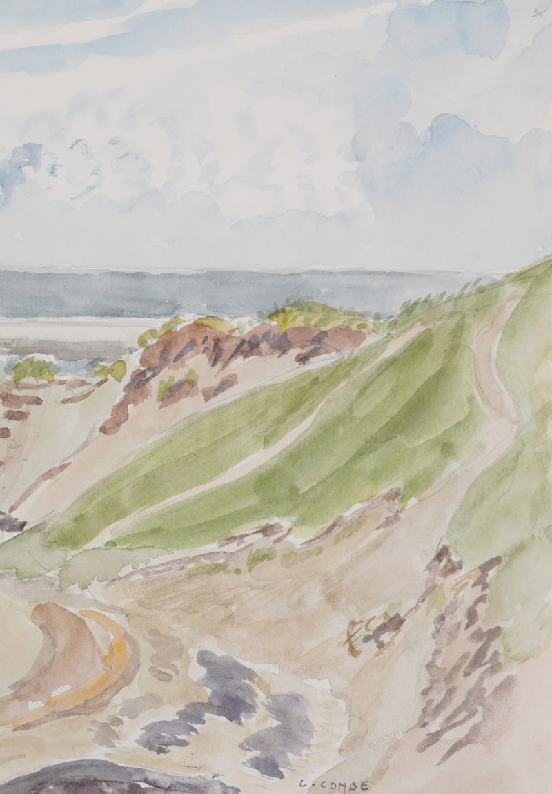 Camille COMBE : Le chemin à travers les dunes, Aquarelle originale (photo de détail 6) - Crédit photo : Galerie Art.Paris
