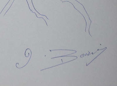Jeanne BOURIN : L'arbre aux courbes, Autographe et dessin original signé