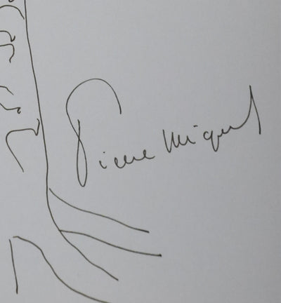 Pierre MIQUEL : L'arbre tacheté, Autographe et dessin original signé