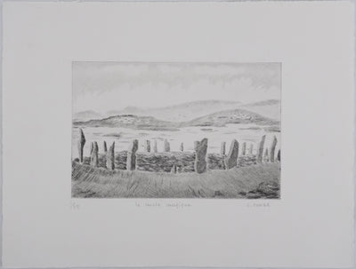 Camille COMBE : Le cercle magique, Gravure originale signée