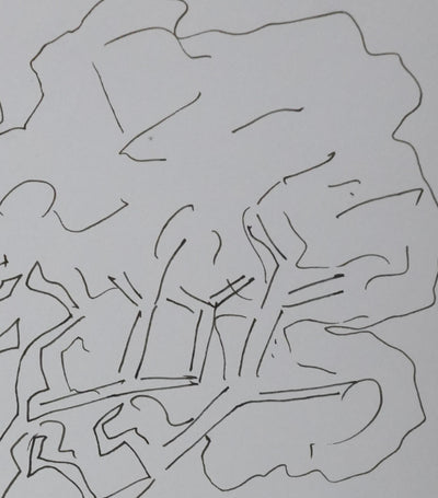 Pierre MIQUEL : L'arbre tacheté, Autographe et dessin original signé